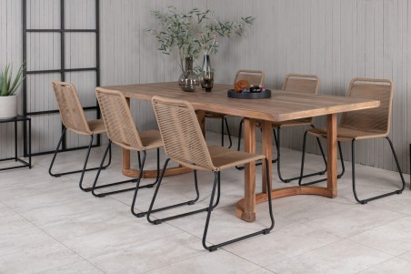 Erica, Lindos rektangulär matgrupp brun Venture Home