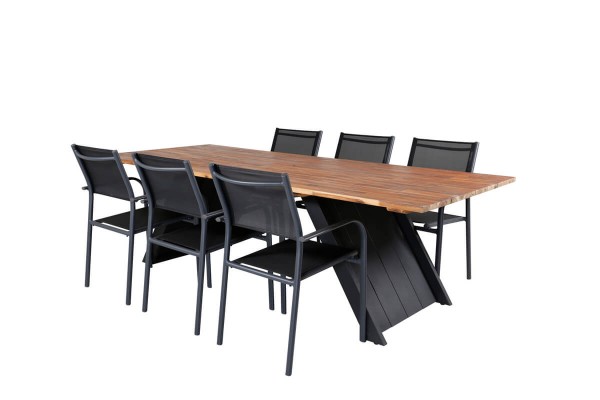 Doory, Santorini rektangulär matgrupp svart/natur Venture Home