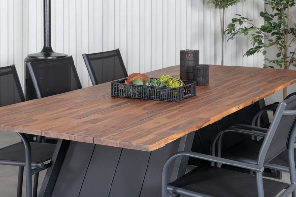 Doory, Santorini rektangulär matgrupp svart/natur Venture Home