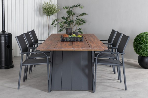 Doory, Santorini rektangulär matgrupp svart/natur Venture Home
