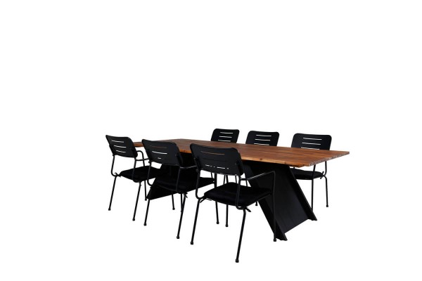 Doory, Nicke rektangulär matgrupp svart/natur Venture Home