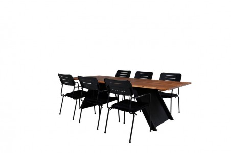 Doory, Nicke rektangulär matgrupp svart/natur Venture Home