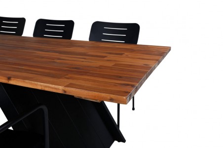Doory, Nicke rektangulär matgrupp svart/natur Venture Home