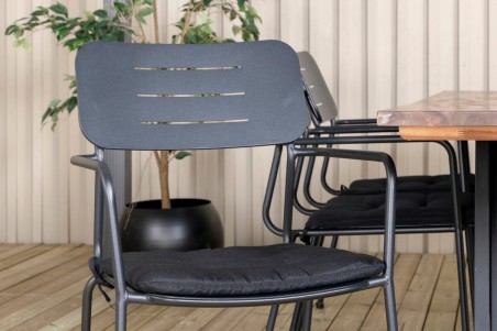 Doory, Nicke rektangulär matgrupp svart/natur Venture Home