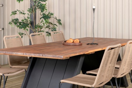 Doory, Lindos rektangulär matgrupp natur/brun Venture Home