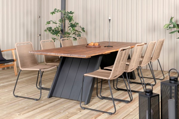 Doory, Lindos rektangulär matgrupp natur/brun Venture Home