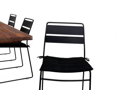 Doory, Lina rektangulär matgrupp svart/natur Venture Home
