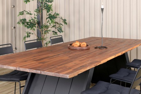 Doory, Lina rektangulär matgrupp svart/natur Venture Home