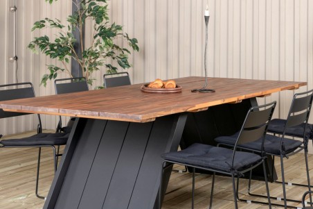 Doory, Lina rektangulär matgrupp svart/natur Venture Home