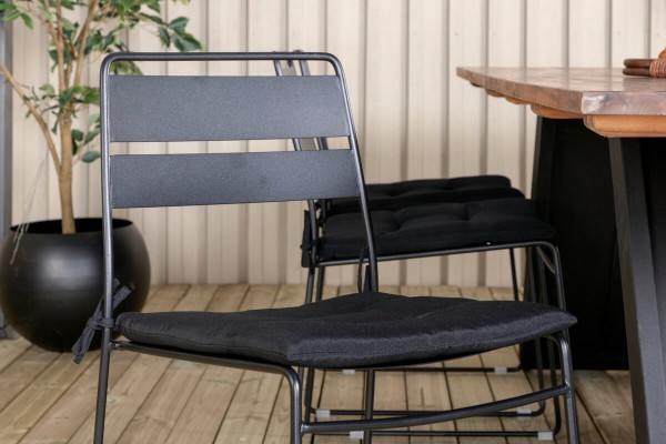 Doory, Lina rektangulär matgrupp svart/natur Venture Home