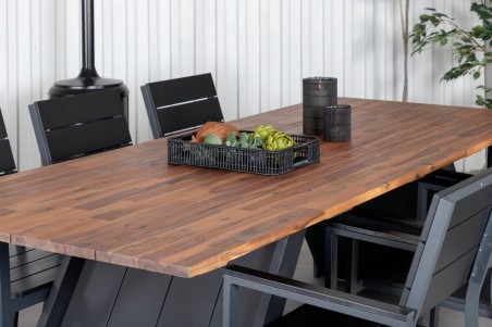 Doory, Levels rektangulär matgrupp svart/natur Venture Home