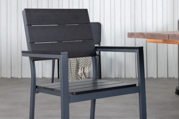 Doory, Levels rektangulär matgrupp svart/natur Venture Home