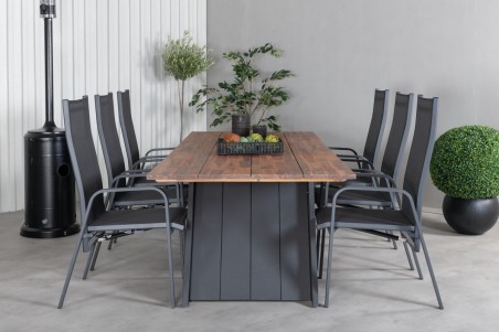 Doory, Copacabana rektangulär matgrupp svart/natur Venture Home
