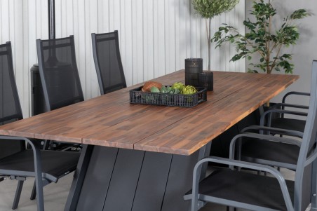 Doory, Copacabana rektangulär matgrupp svart/natur Venture Home