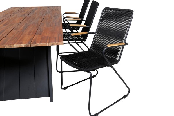 Doory, Bois rektangulär matgrupp svart/natur Venture Home