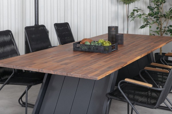 Doory, Bois rektangulär matgrupp svart/natur Venture Home