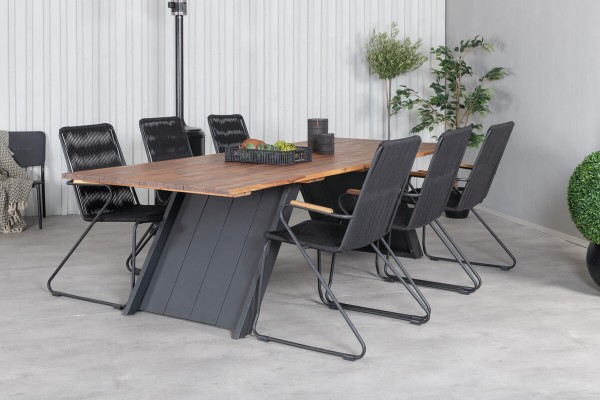 Doory, Bois rektangulär matgrupp svart/natur Venture Home