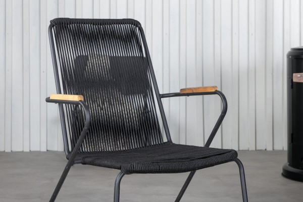 Doory, Bois rektangulär matgrupp svart/natur Venture Home