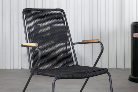 Doory, Bois rektangulär matgrupp svart/natur Venture Home