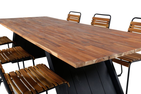 Doory, Bois rektangulär matgrupp natur Venture Home