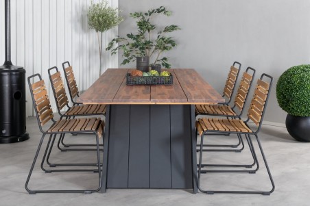 Doory matbord 250x100 cm natur/svart Venture Home