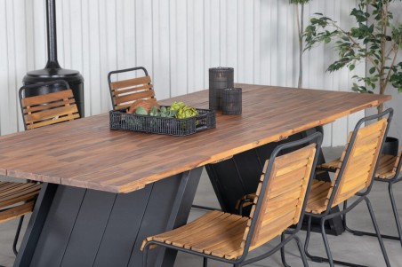 Doory matbord 250x100 cm natur/svart Venture Home