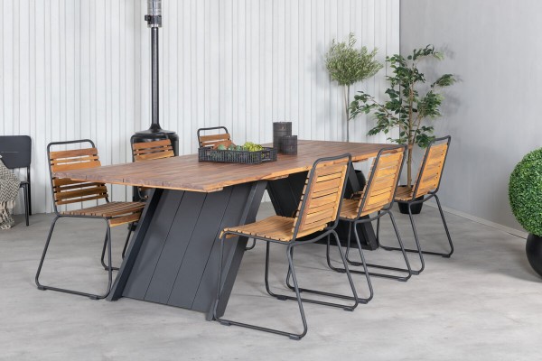 Doory matbord 250x100 cm natur/svart Venture Home