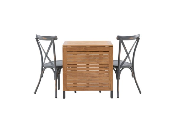 Diego, Tablas cafégrupp svart/mörkgrå Venture Home
