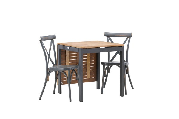 Diego, Tablas cafégrupp svart/mörkgrå Venture Home
