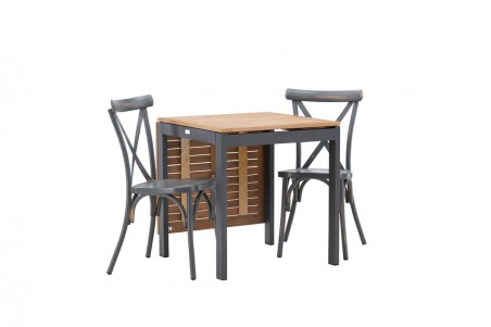 Diego, Tablas cafégrupp svart/mörkgrå Venture Home