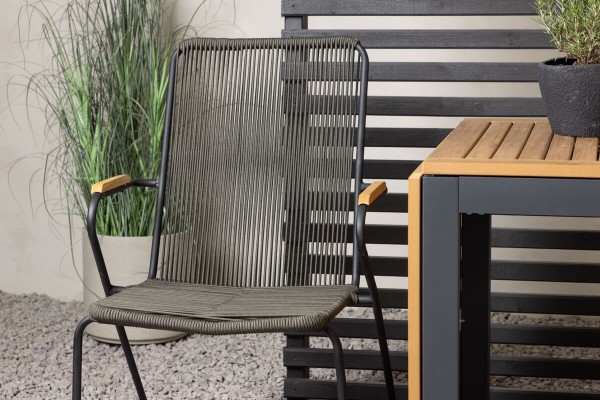 Diego, Bois cafégrupp svart/mörkgrå Venture Home