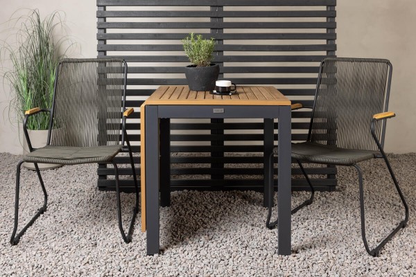 Diego, Bois cafégrupp svart/mörkgrå Venture Home