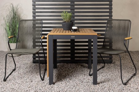 Diego, Bois cafégrupp svart/mörkgrå Venture Home