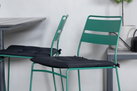 Denver, Lina rektangulär matgrupp grön/svart Venture Home