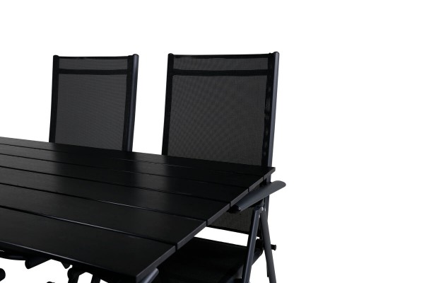 Denver, Break rektangulär matgrupp svart Venture Home
