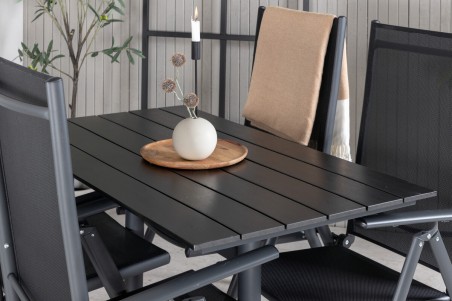 Denver, Break rektangulär matgrupp svart Venture Home