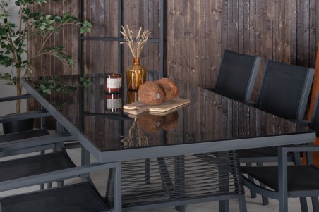 Dallas, Copacabana rektangulär matgrupp svart Venture Home