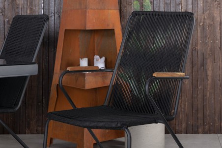 Dallas, Bois rektangulär matgrupp svart Venture Home