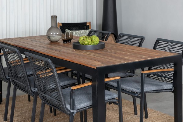 Dallas, Bois matgrupp svart/natur Venture Home