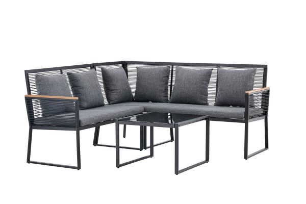 Dallas hörngrupp svart/grå Venture Home