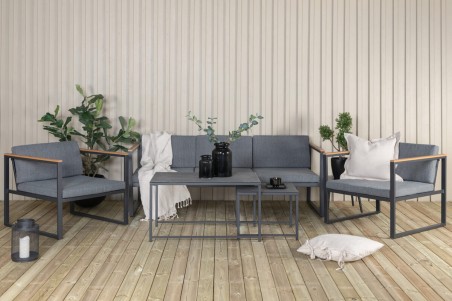 Dakar soffgrupp svart/grå Venture Home