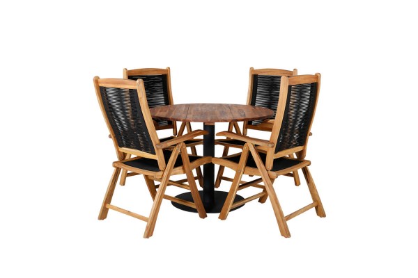 Cot, Peter rund matgrupp natur/svart Venture Home