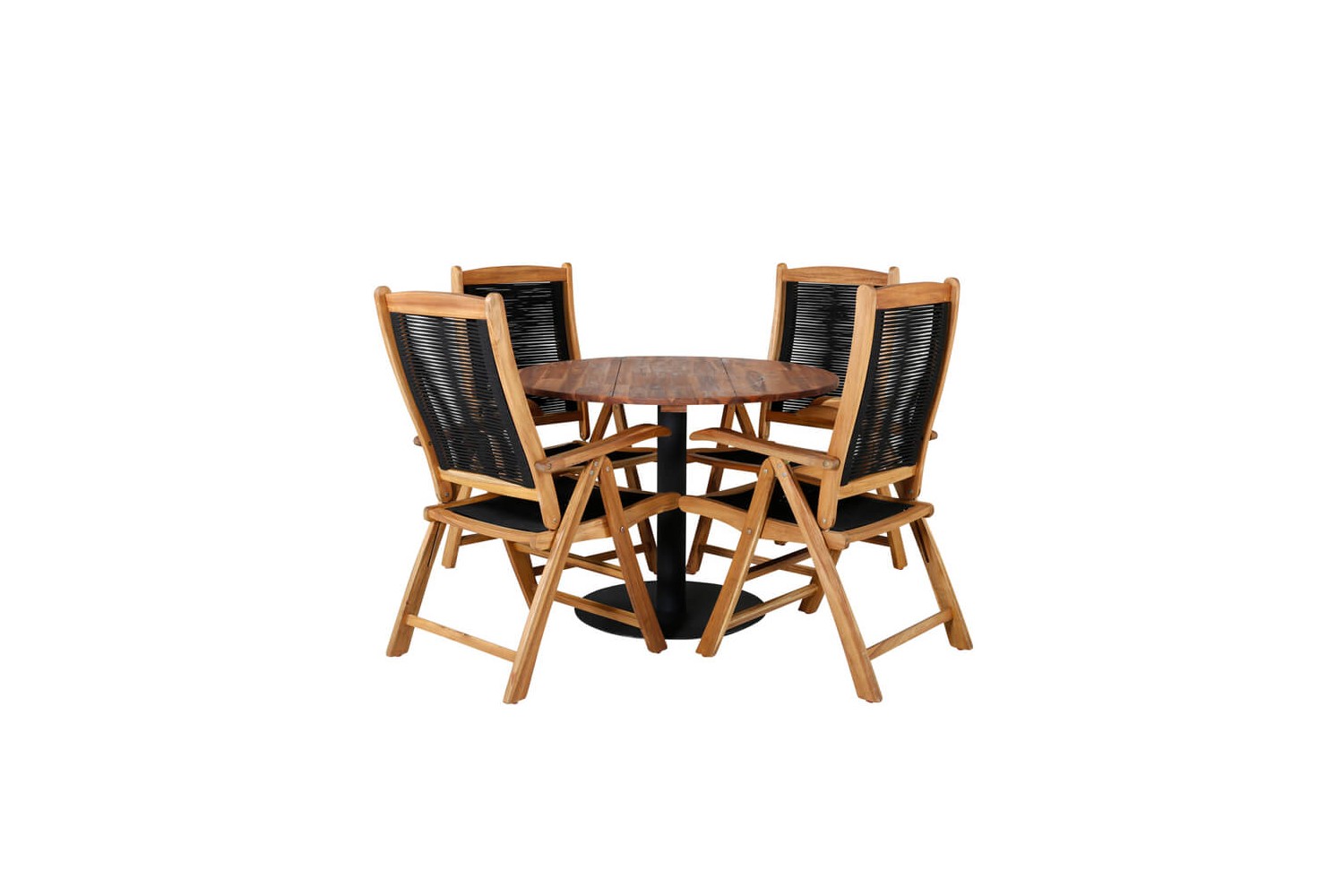 Cot, Peter rund matgrupp natur/svart Venture Home Cot, Peter rund matgrupp natur/svart Venture Home