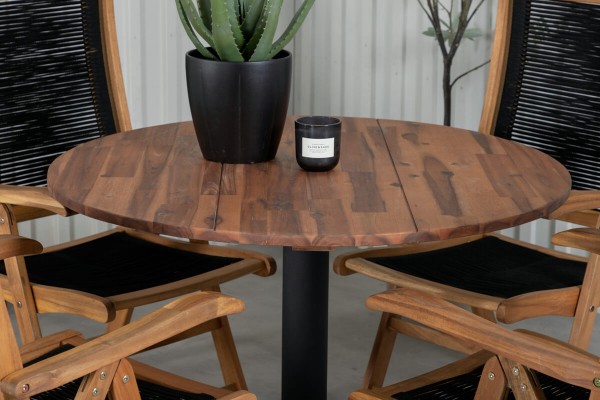 Cot, Peter rund matgrupp natur/svart Venture Home