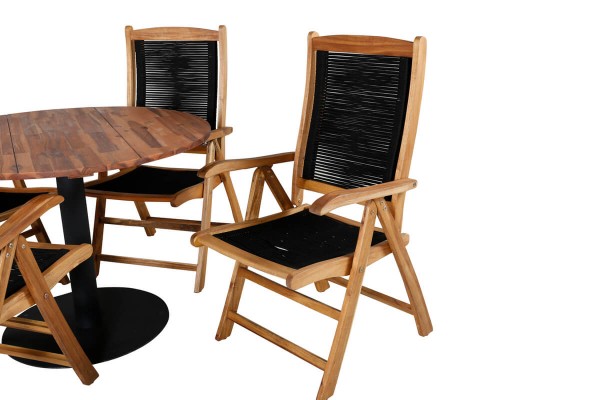Cot, Peter rund matgrupp natur/svart Venture Home