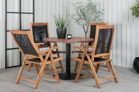 Cot, Peter rund matgrupp natur/svart Venture Home