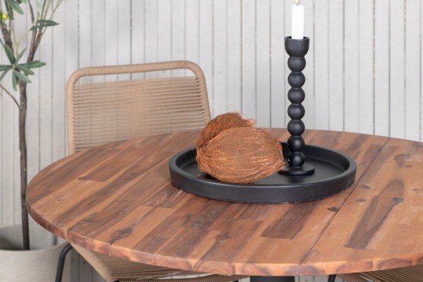 Cot, Lindos rund matgrupp brun/natur Venture Home