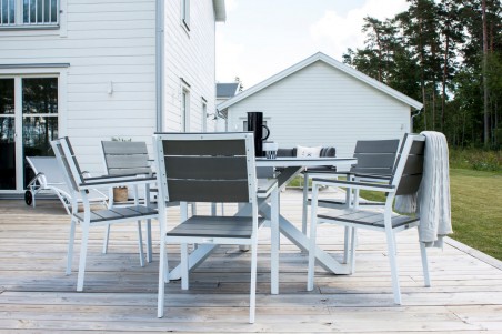 Copacabana, Levels rund matgrupp vit/grå Venture Home