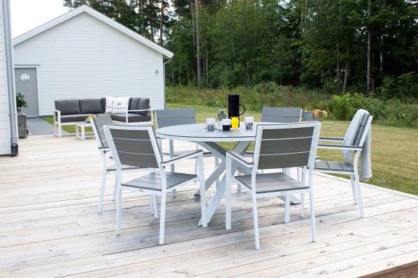 Copacabana, Levels rund matgrupp vit/grå Venture Home