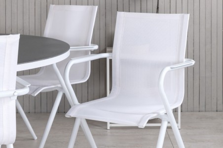 Copacabana, Alina rund matgrupp vit/grå Venture Home